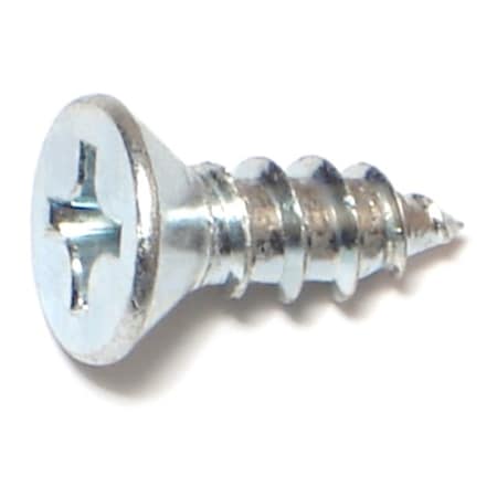 Sheet Metal Screw, #14 X 3/4 In, Zinc Plated Steel Flat Head Phillips Drive, 25 PK